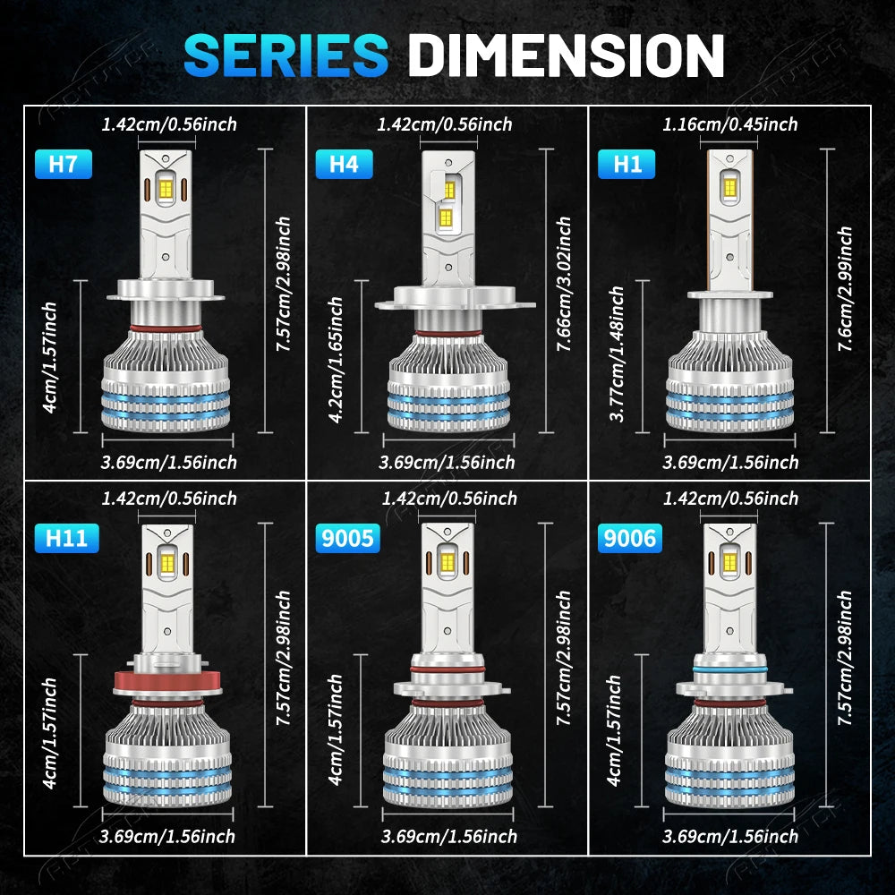 H4 LED Car headlight bulb 12V 6000K H1 H11 9005 9006 9012 H7 CANbus No Error 12000000LM A