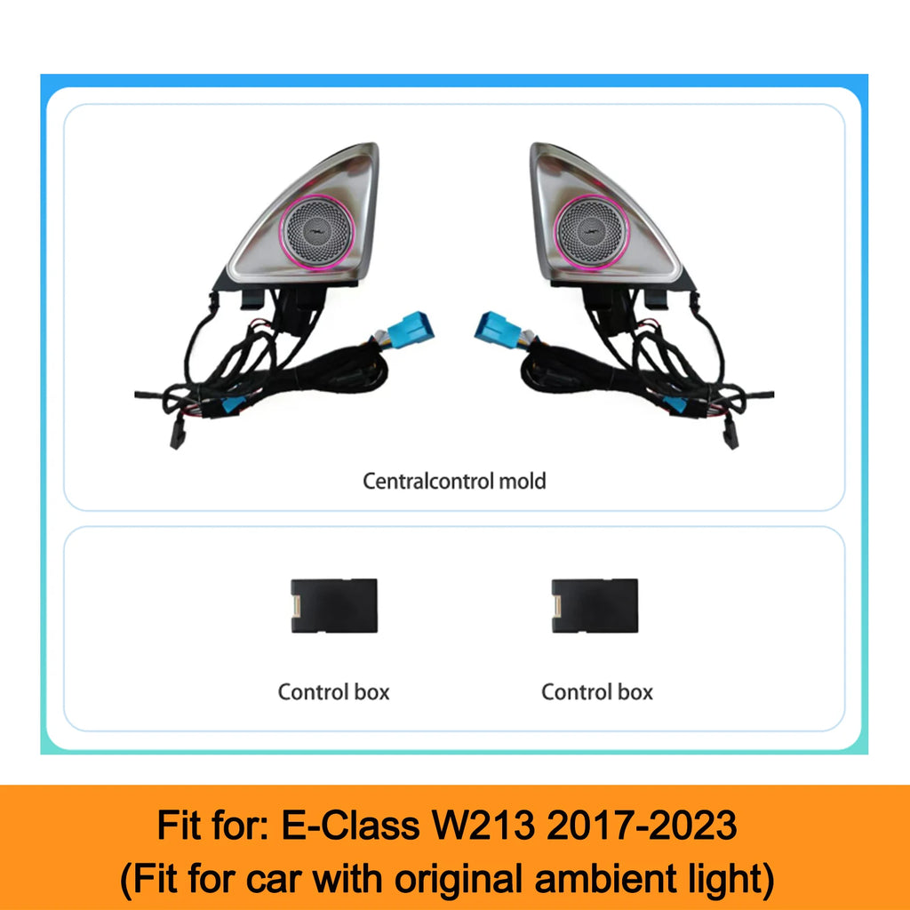 64 Colors 4D Rotating Tweeter Speaker for Mercedes W167 W247 X254 - RGB LED Ambient Speaker Car Interior Light