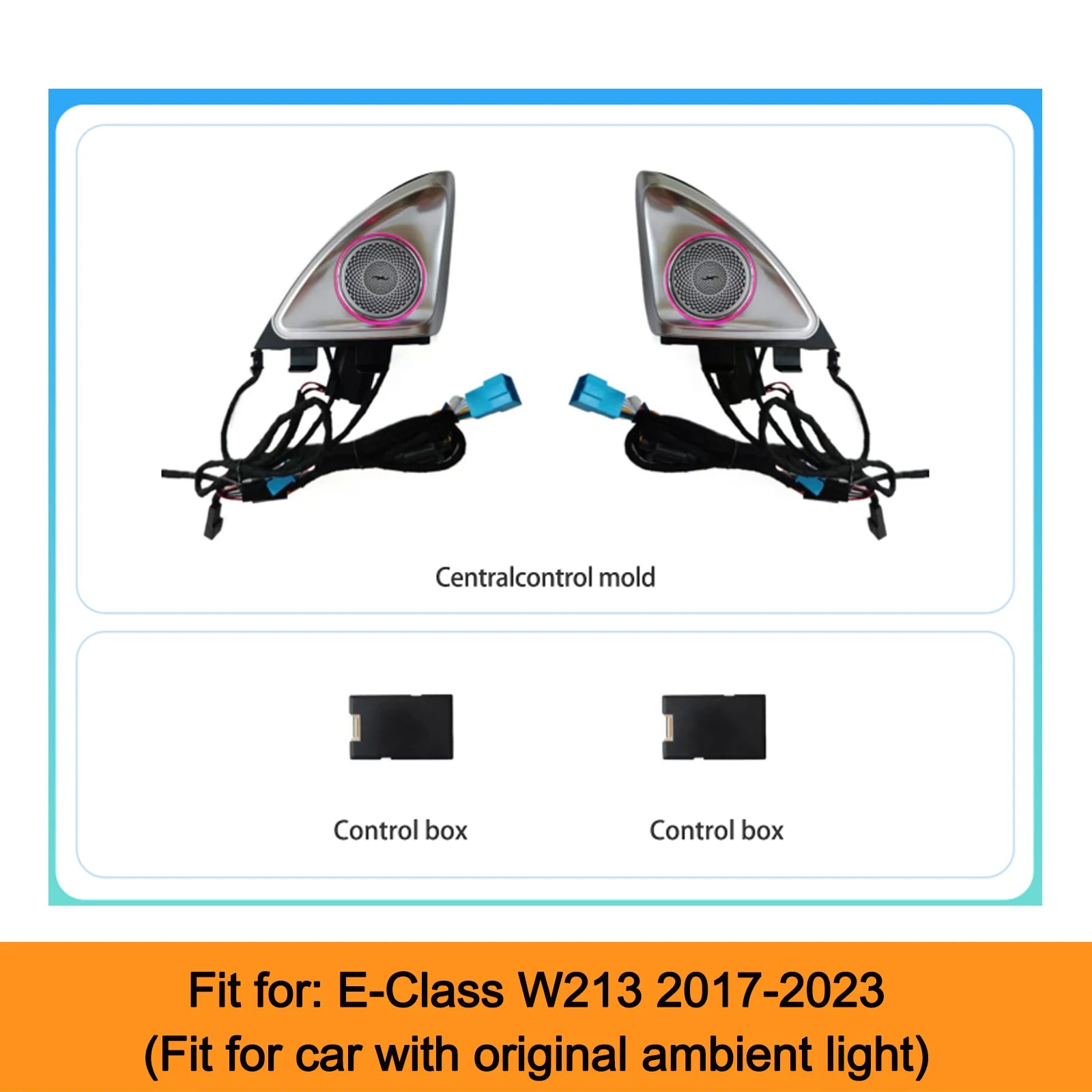 64 Colors 4D Rotating Tweeter Speaker for Mercedes W167 W247 X254 - RGB LED Ambient Speaker Car Interior Light