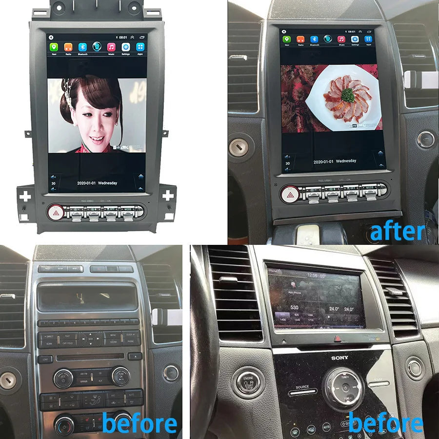 12.8inch Android 14 For Ford Taurus 2010-2019 Car Radio GPS Video Player Carplay Head Unit