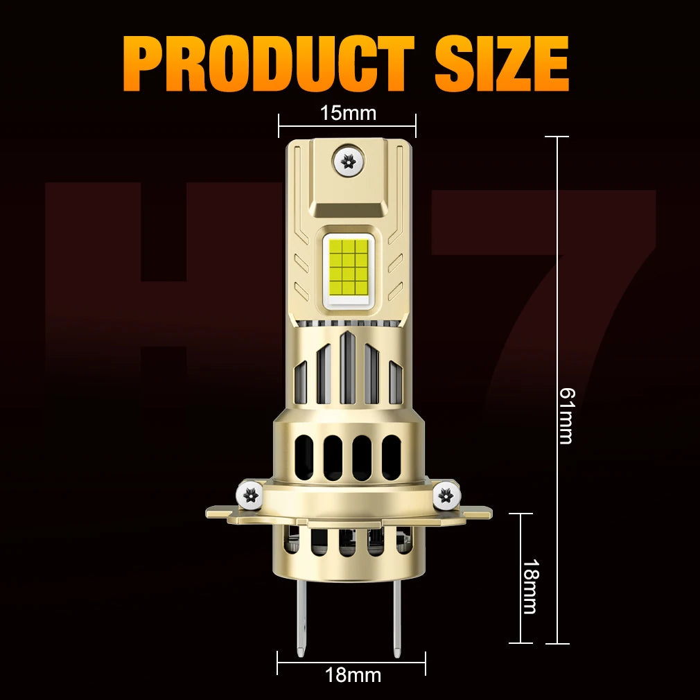 H7 LED Headlight Canbus 400W 25000LM Light Bulbs for Car With Fan Turbo Lamp 6500k Auto LE