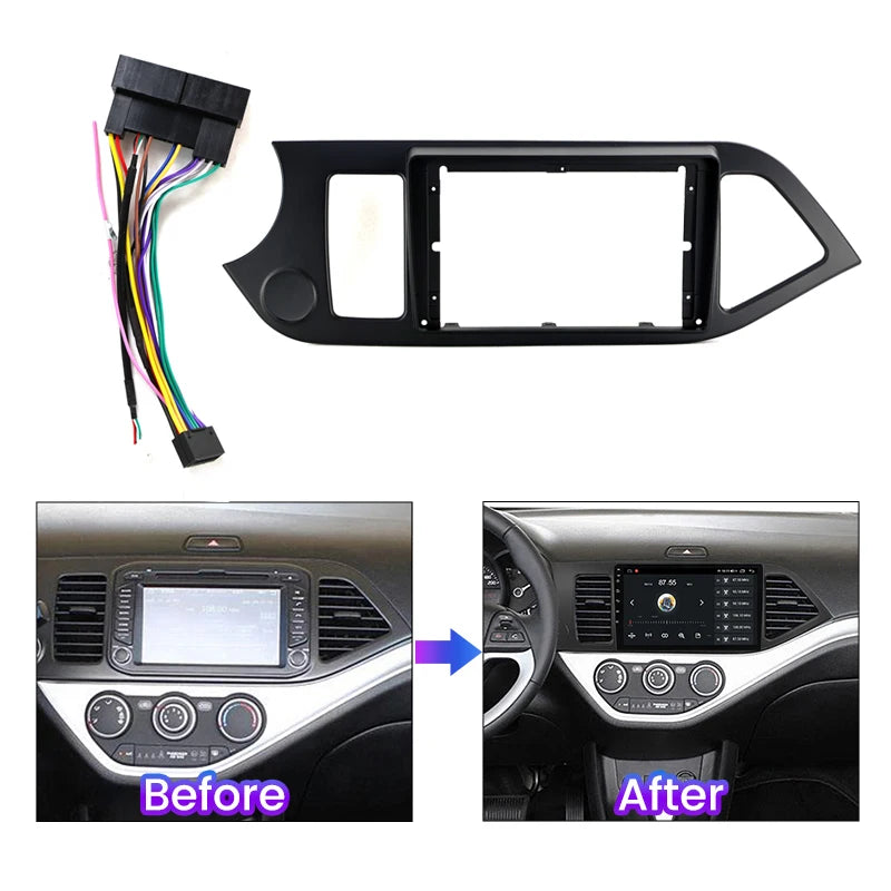 9 Inch Car Radio Fascias for KIA Morning 2011-2017 Dashboard Installation Accessories 2 Di | AUTOKITSHOP