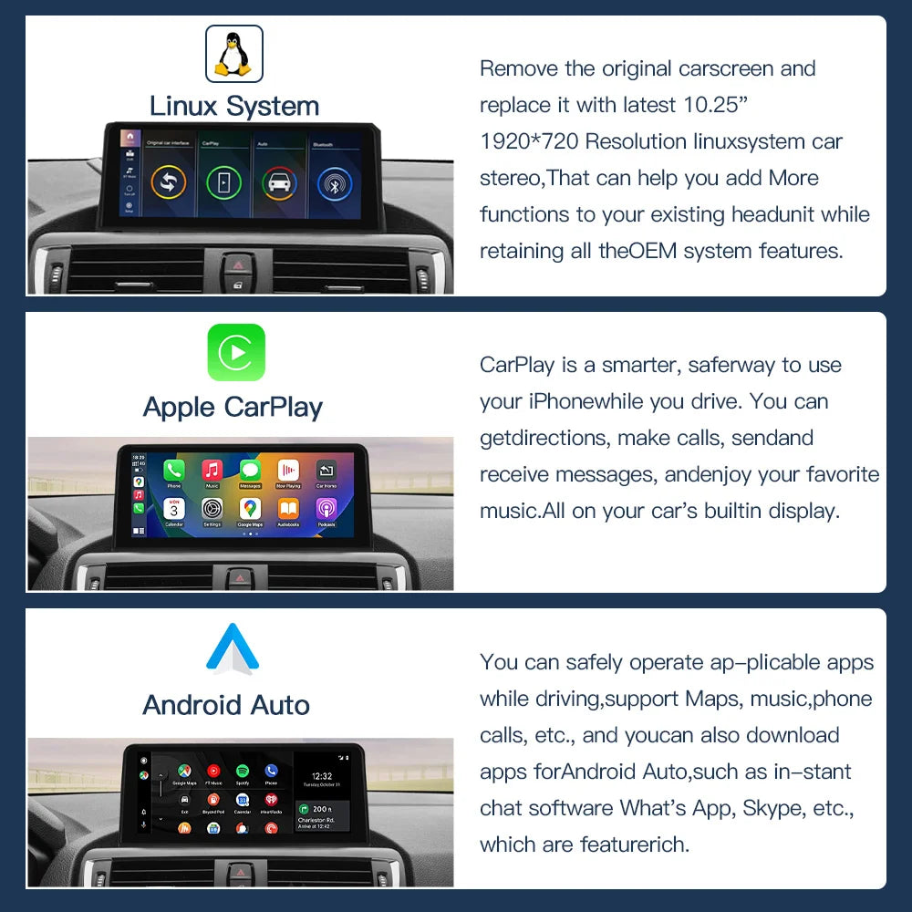 CARABC 10.25“ For BMW X5 F15 F85 X6 F16 F86 2013-2016 Wireless Carplay Android Auto Car Mu