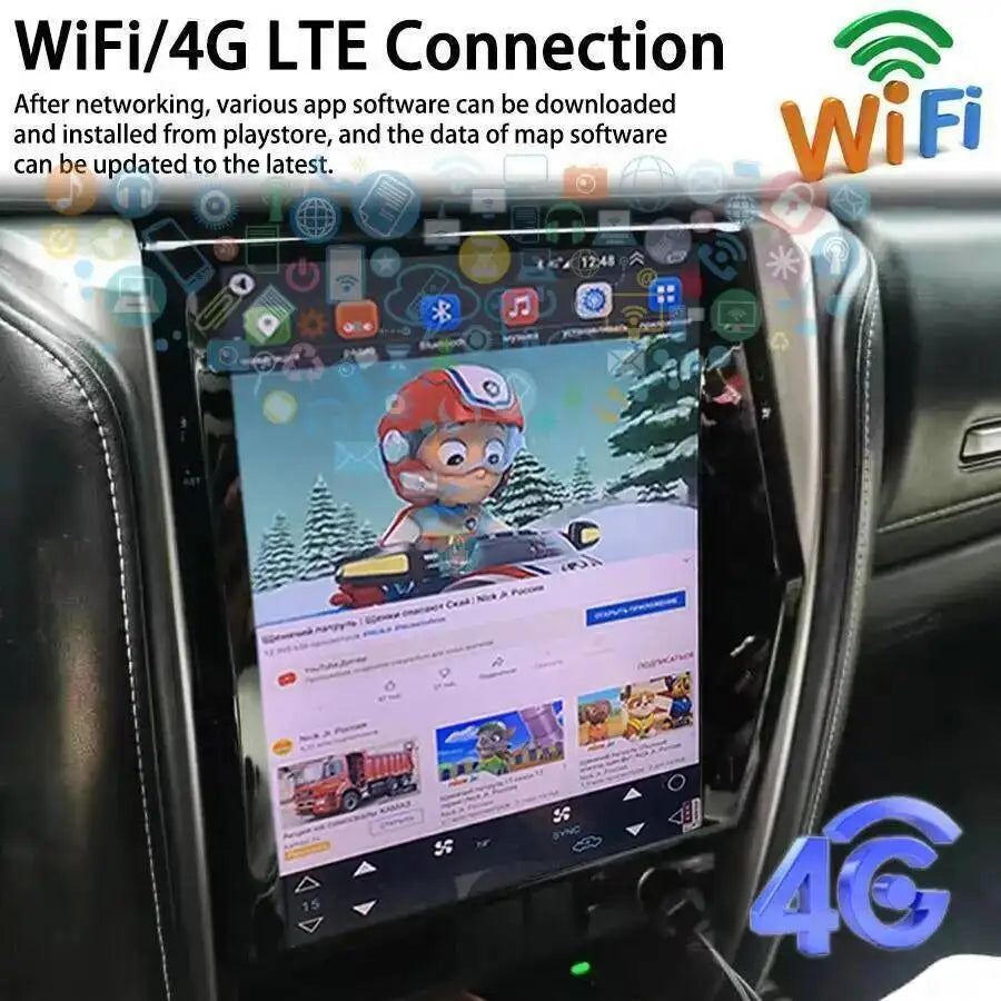 Multimedia Video Player Android 15 12.1'' Stereo GPS Carplay Vertical Screen For TOYOTA Fo