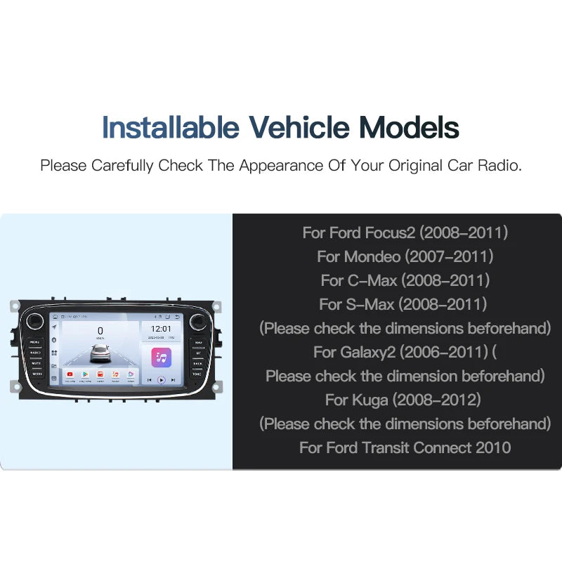 SZLELV Android Car Radio For Ford Focus S-Max Galaxy C-Max Kuga Mondeo Multimedia Auto Car