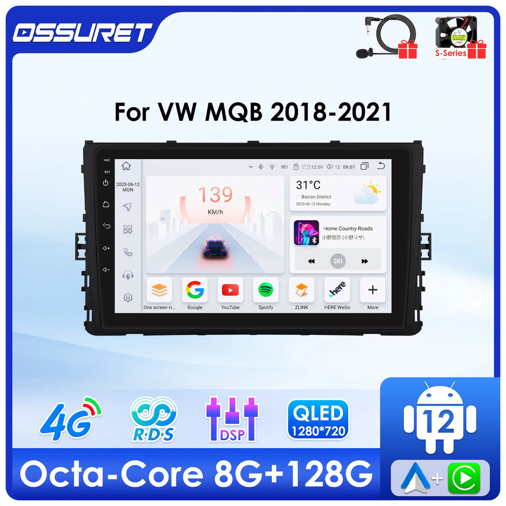 Android 14 Car radio for Volkswagen VW MQB POLO VI Jetta MK7 T6 Bora 2018-2021 Multimedia