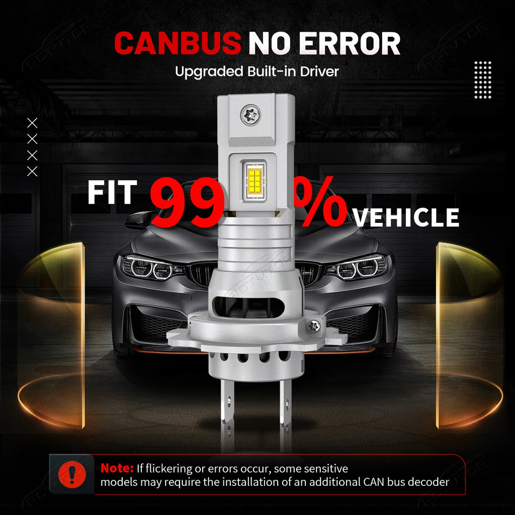 5200W Plug and Play H4 LED Car Headlight Bulb Canbus 9005 H11 Light for Car Turbo Mini Siz