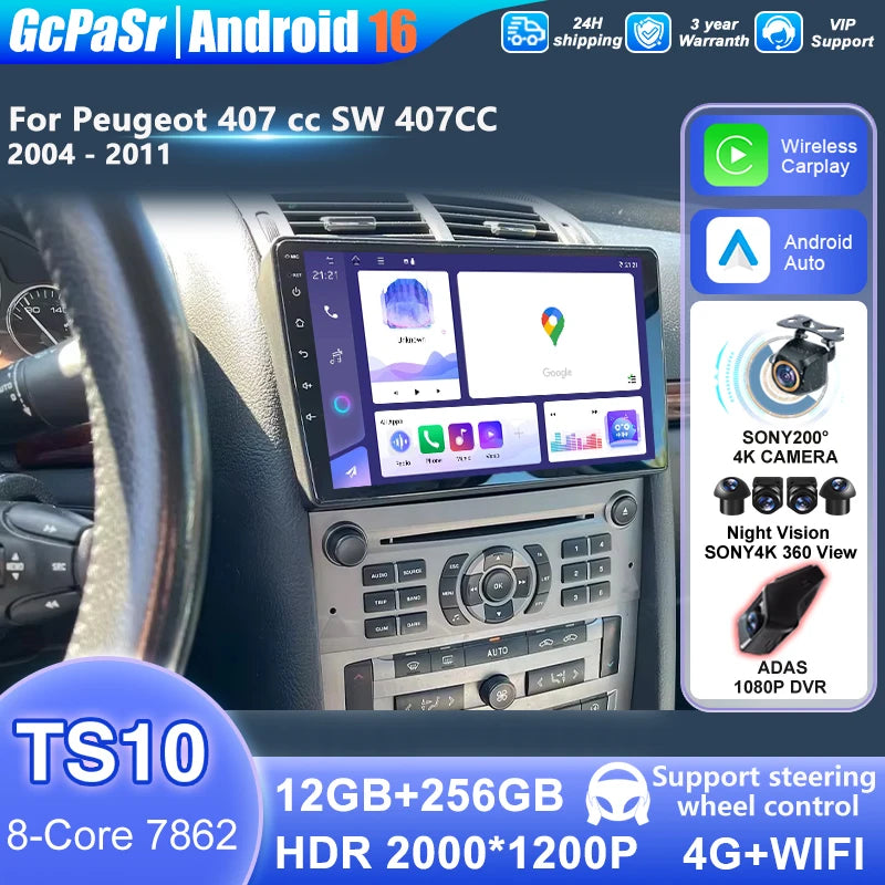 Car Multimedia Video Player for Peugeot 407 CC SW 407CC 2004 - 2011 Android Car Radio Navi