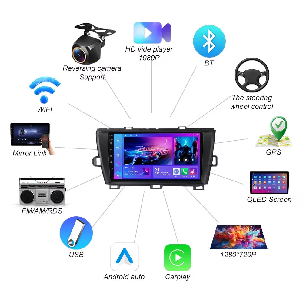 Android 16 For Toyota Prius 3 Xw30 2009-2015 Car Radio Multimedia Video Player Gps Navigat | AUTOKITSHOP