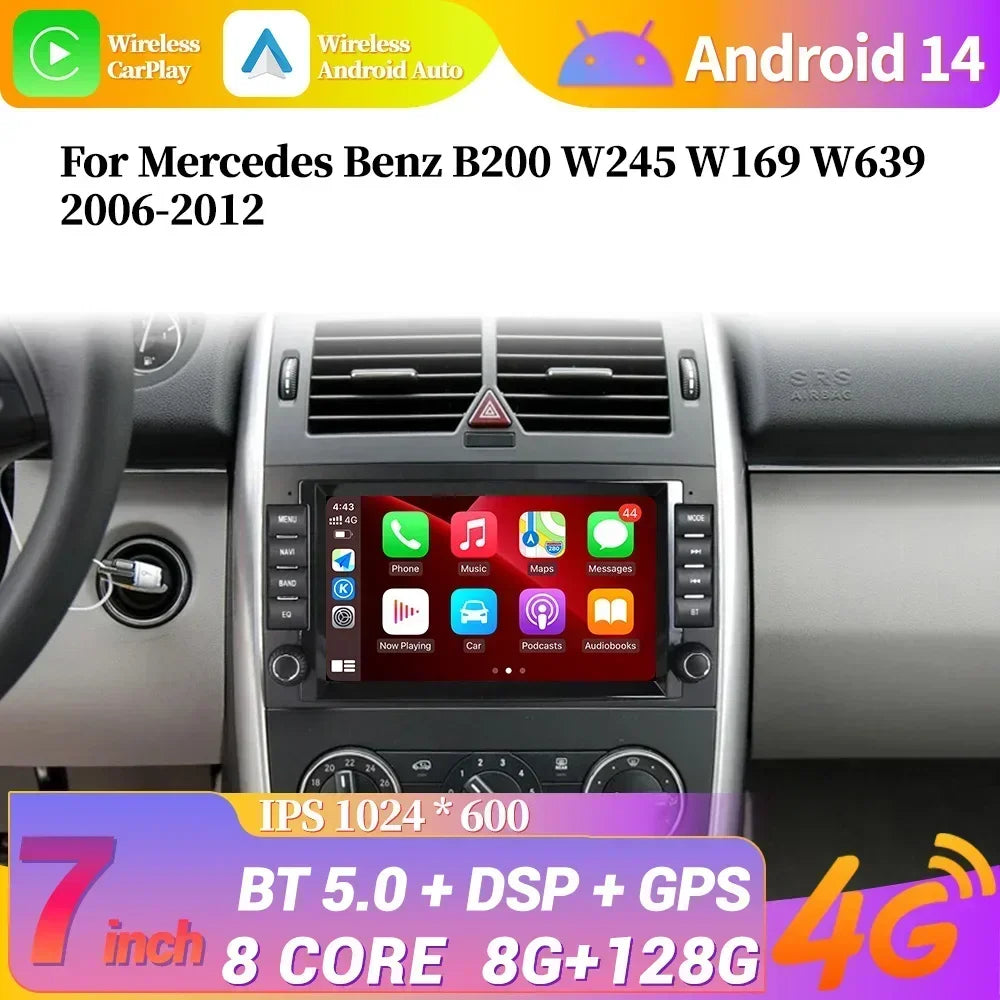 For Mercedes Benz B200 W245 W169 W639 Multimedia GPS Auto Car Radio BT WiFi Android GPS Na