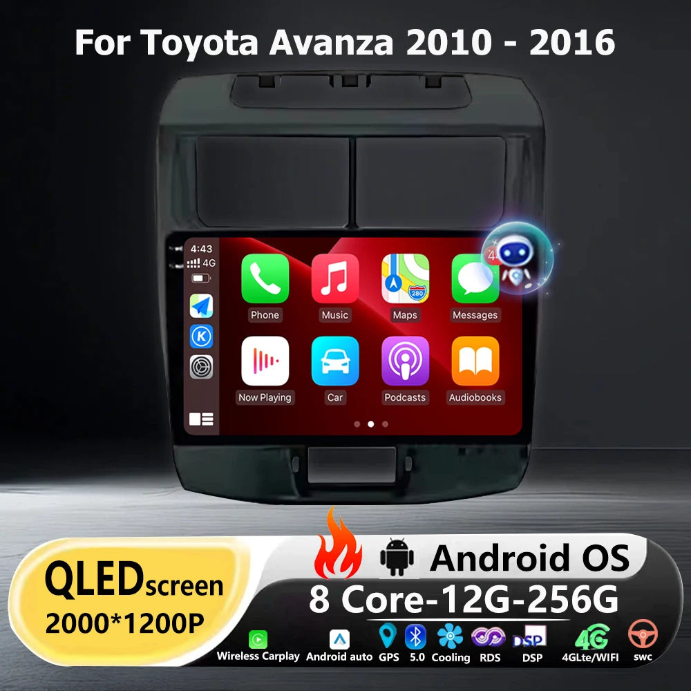Car Radio Multimedia Video Player GPS Navigation Stereo For Toyota Avanza 2010 2011 2012 -