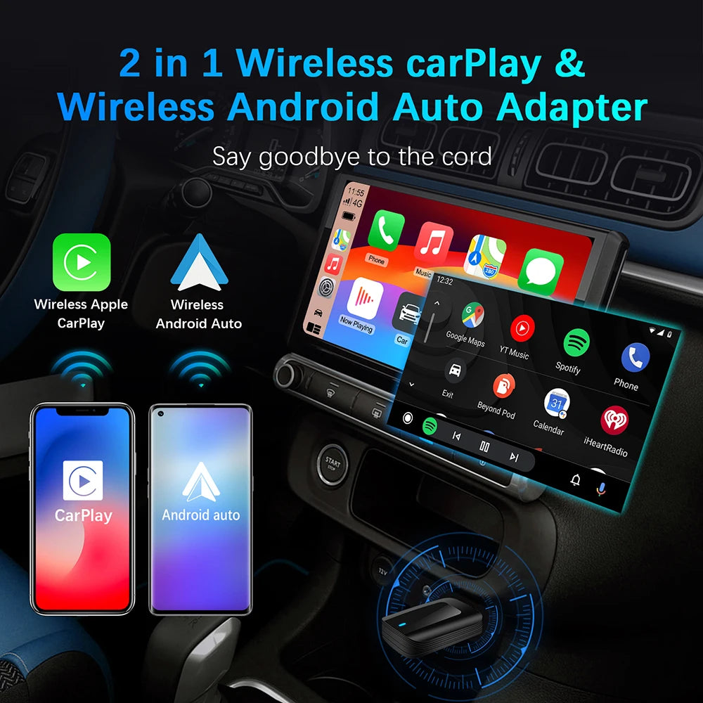 2in1 Wireless CarPlay Android Auto Adapter Smart USB Dongle WiFi Fast Connect for Mazda Su | AUTOKITSHOP