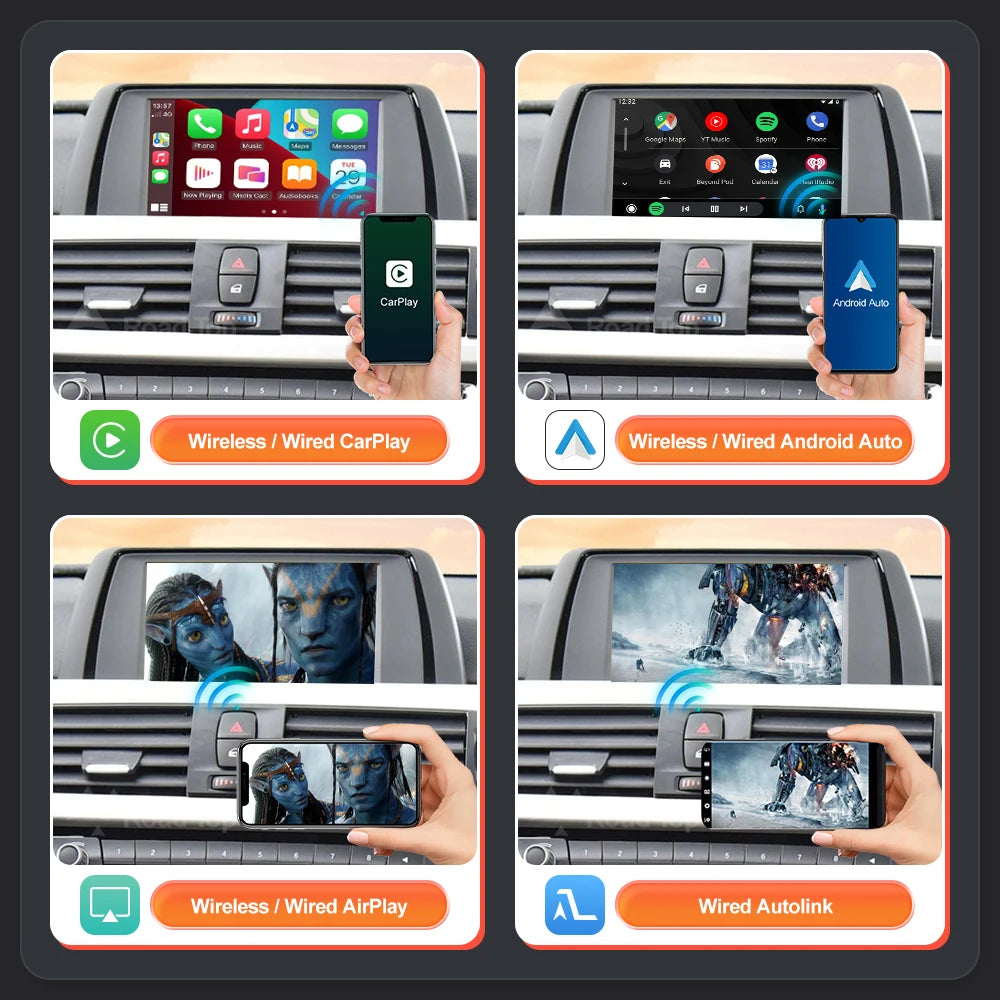Wireless CarPlay Android Auto for BMW CIC System 1 2 3 4 5 7 Series X1 X3 X4 X5 X6 F10 F11 | AUTOKITSHOP