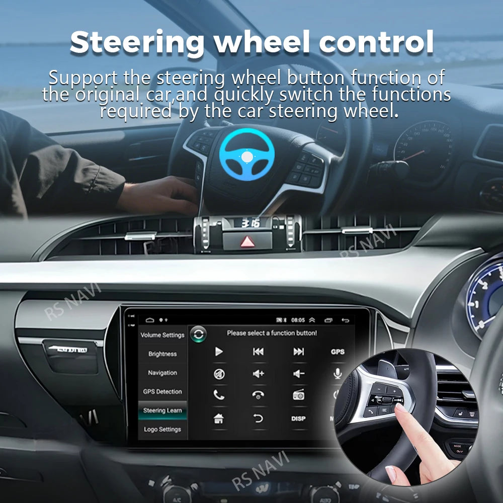 Android 16 For Toyota Hilux 2015-2023 RHD 2K QLED Android Car Radio Multimedia Video Playe