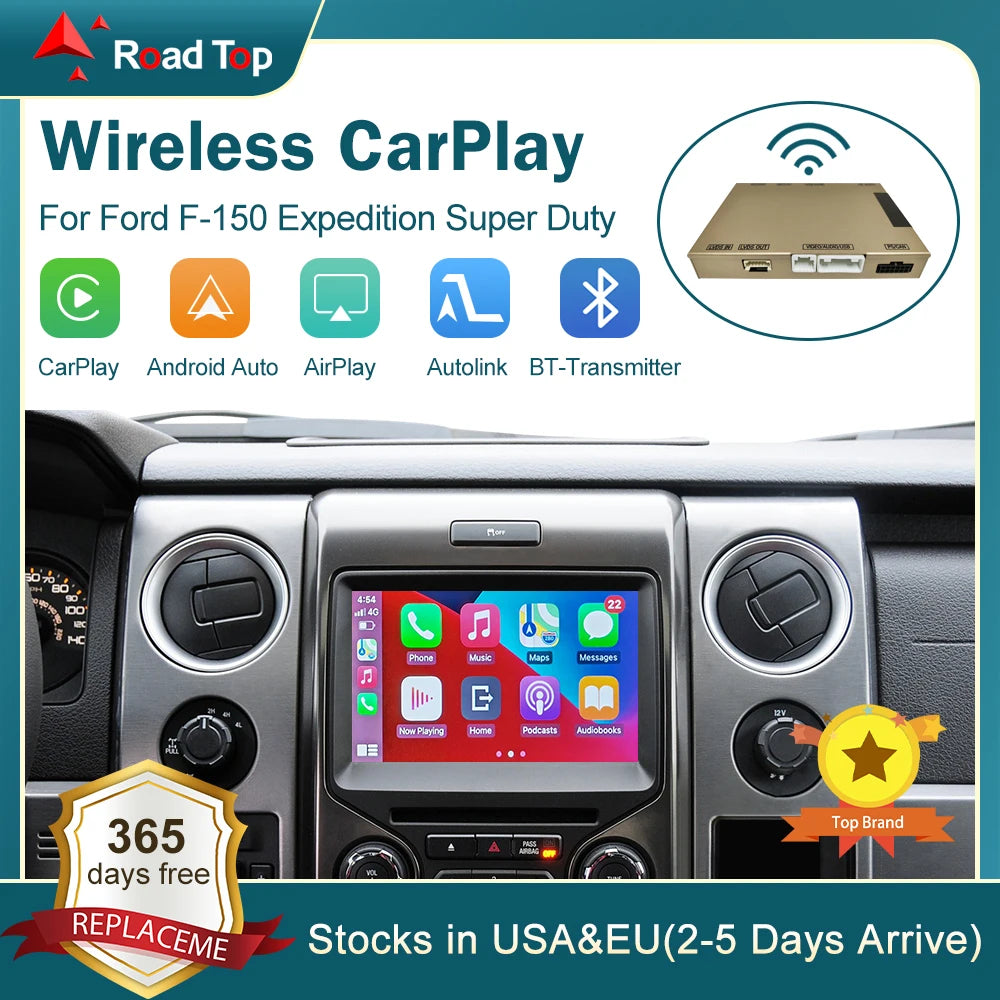 RoadTop Wireless CarPlay for Ford F-150 Expedition Super Duty,with Android Auto Interface