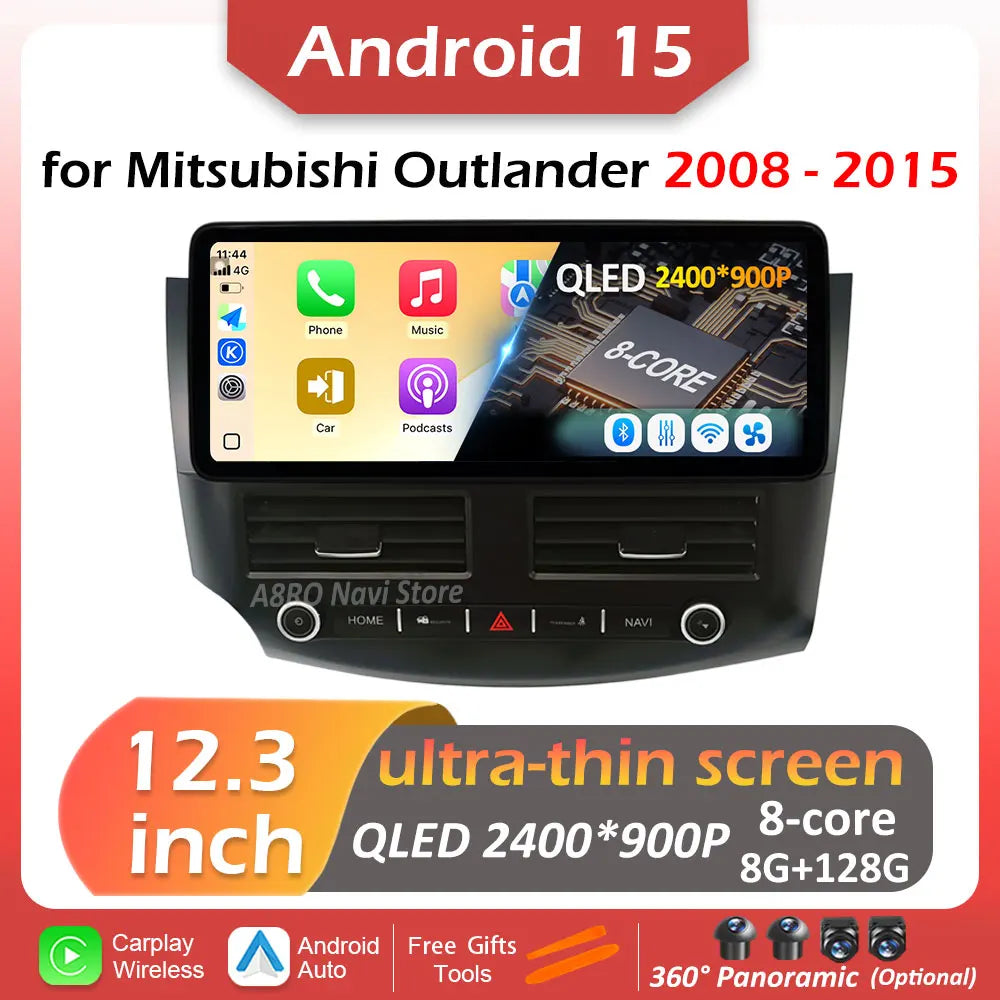 Car Multimedia Radio Player for Mitsubishi Outlander 2008 - 2015 Android 15 DSP Stereo Nav | AUTOKITSHOP