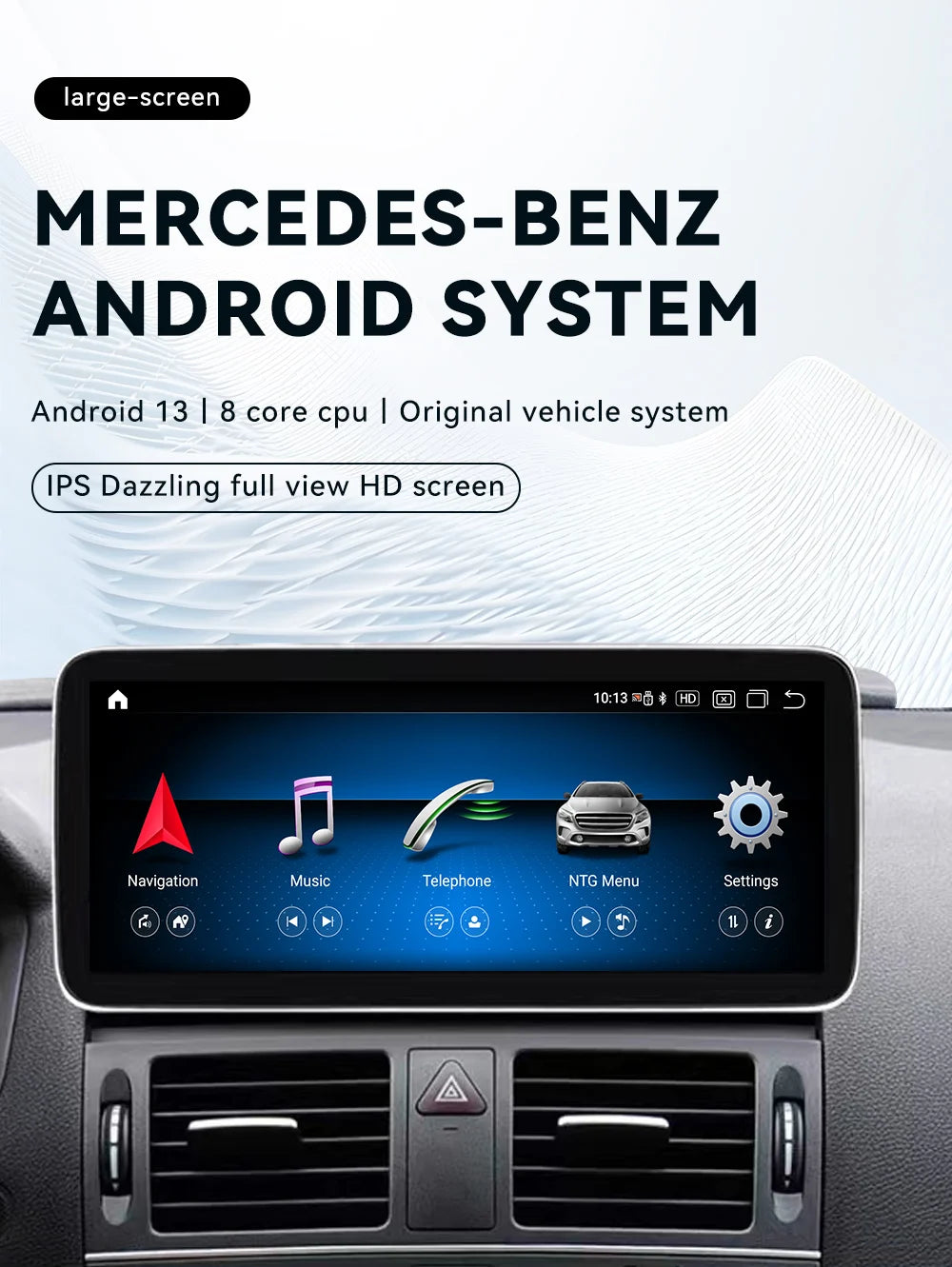 Android 13 Auto Stereo For Mercedes Benz C Class W205 2015-2019 Car GPS Navigation Multime