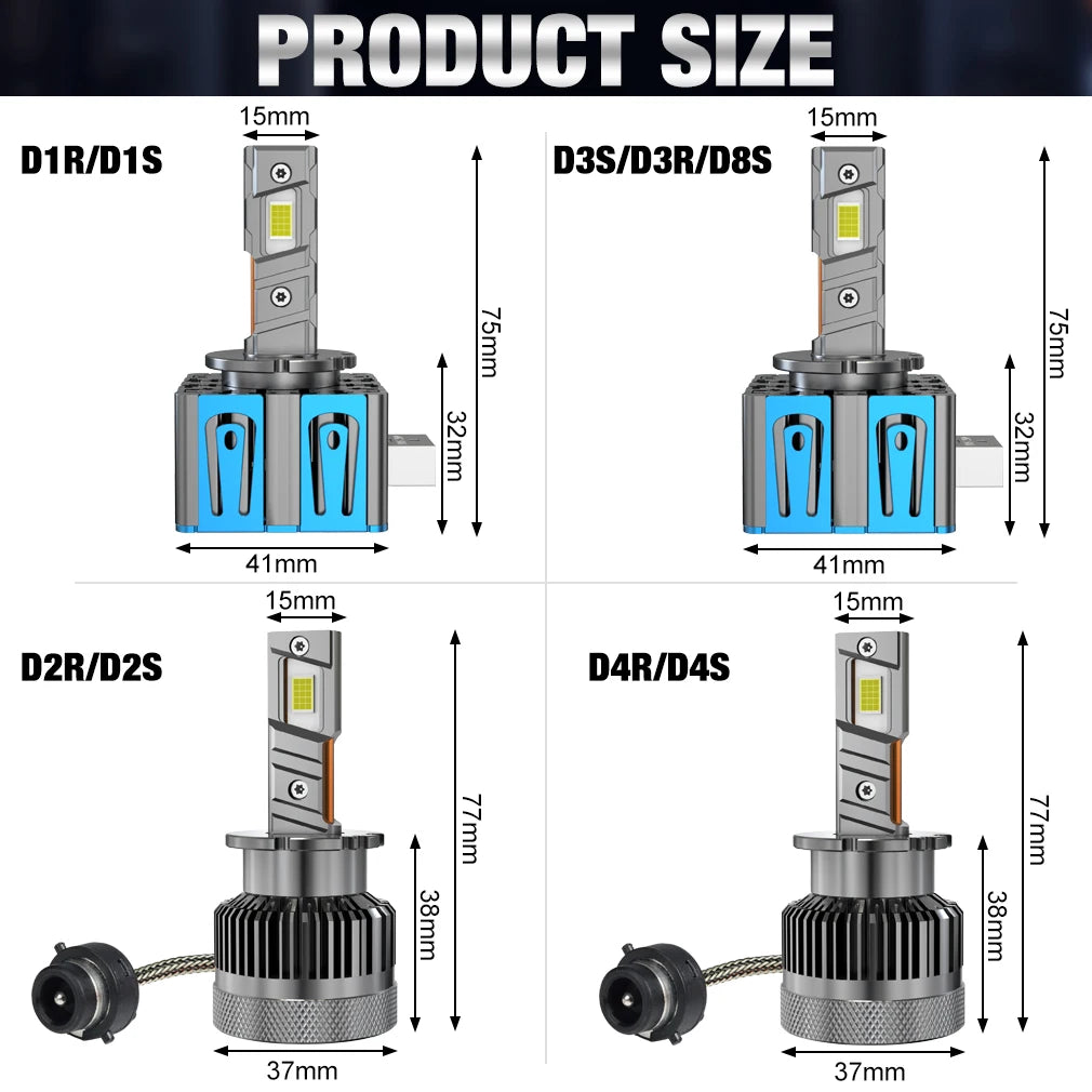 XSTORM D1S D2S Headlight 60000LM 600W D4S Led Canbus Lamp D3S LED Lights Bulbs D1R D2R D3R