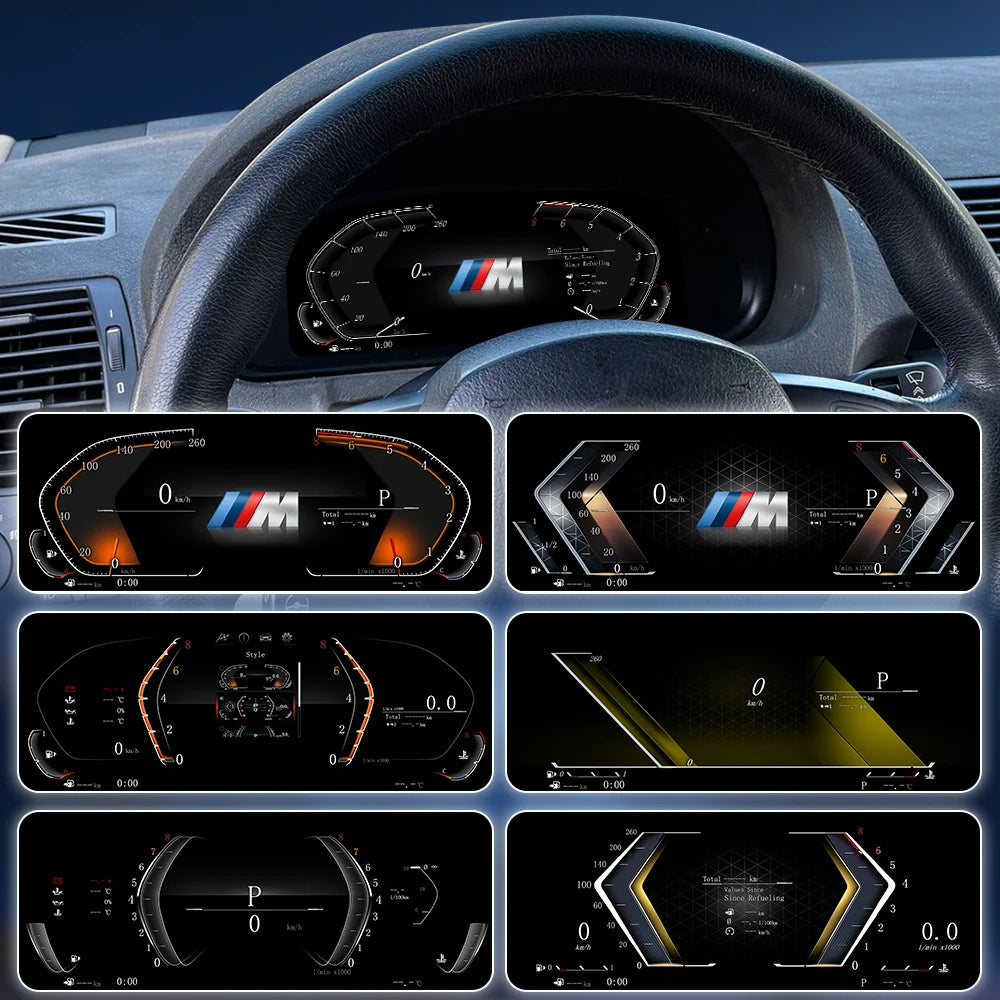 10.25" LCD Digital Instrument Cluster for BMW 5 Series X5 E39 E53 E83 1999-2006 - Virtual Odometer Speedometer Dashboard