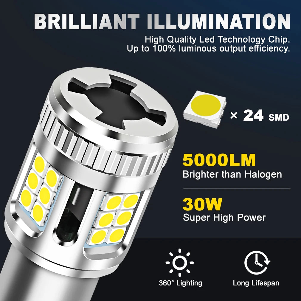 Canbus 1156 BA15S P21W BAU15S PY21W T20 W21W 7440 T25 3156 P27W Led Bulb DRL Running light