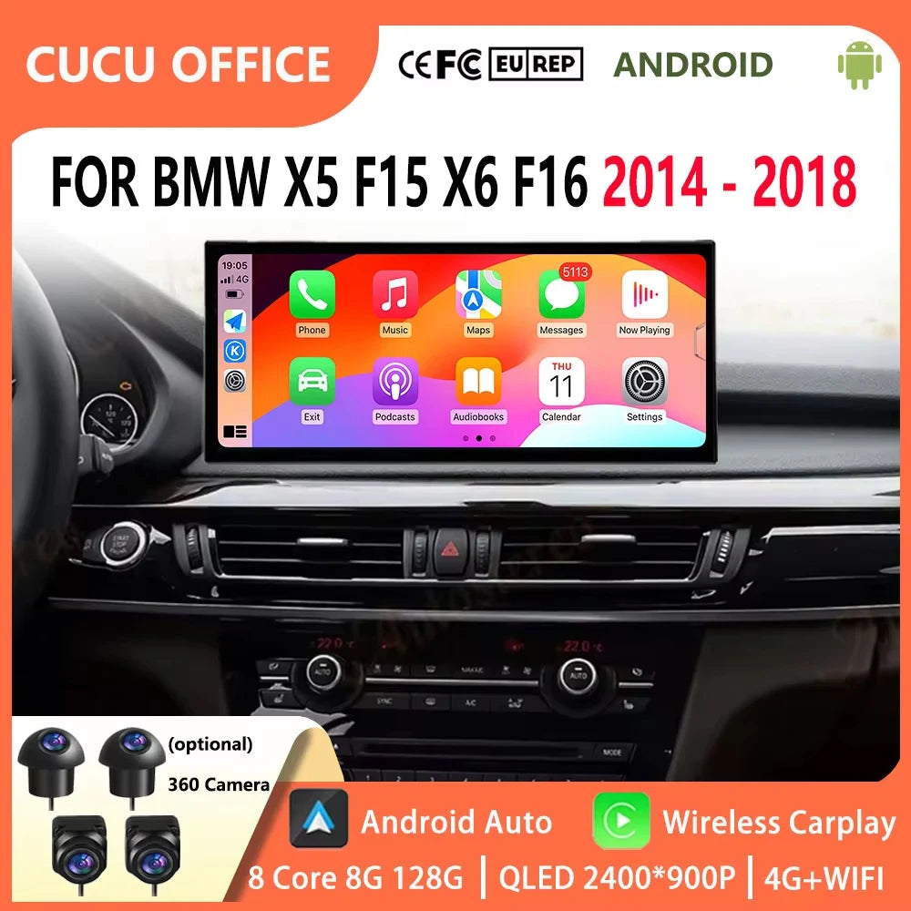 Android 15 Car Accessories for BMW X5 F15 X6 F16 2014-2018 NBT/EVO System GPS Navigation 4 | AUTOKITSHOP