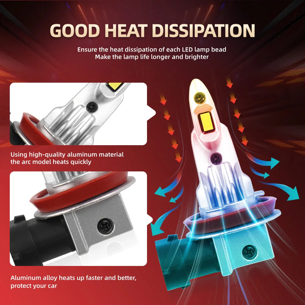 2/4Pcs LED Headlight Wireless 180W H11 H1 Auto Lamp 6000K Car Bulbs For HYUNDAI (US) ELANT