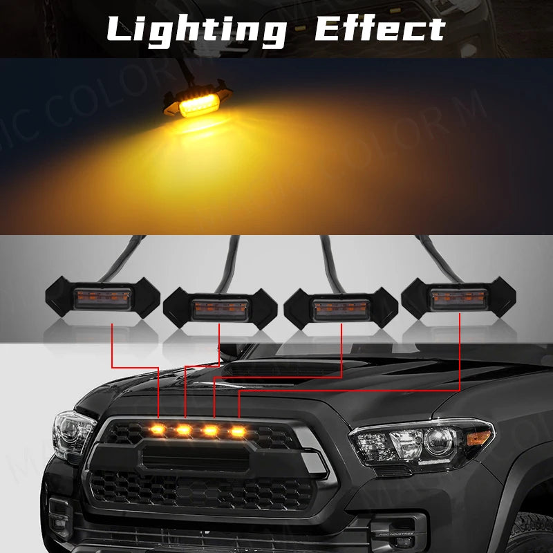 For Toyota Tacoma 2016 2017 2018 2019 2020 Car LED Grille Strobe Light Warning Daytime Run | AUTOKITSHOP