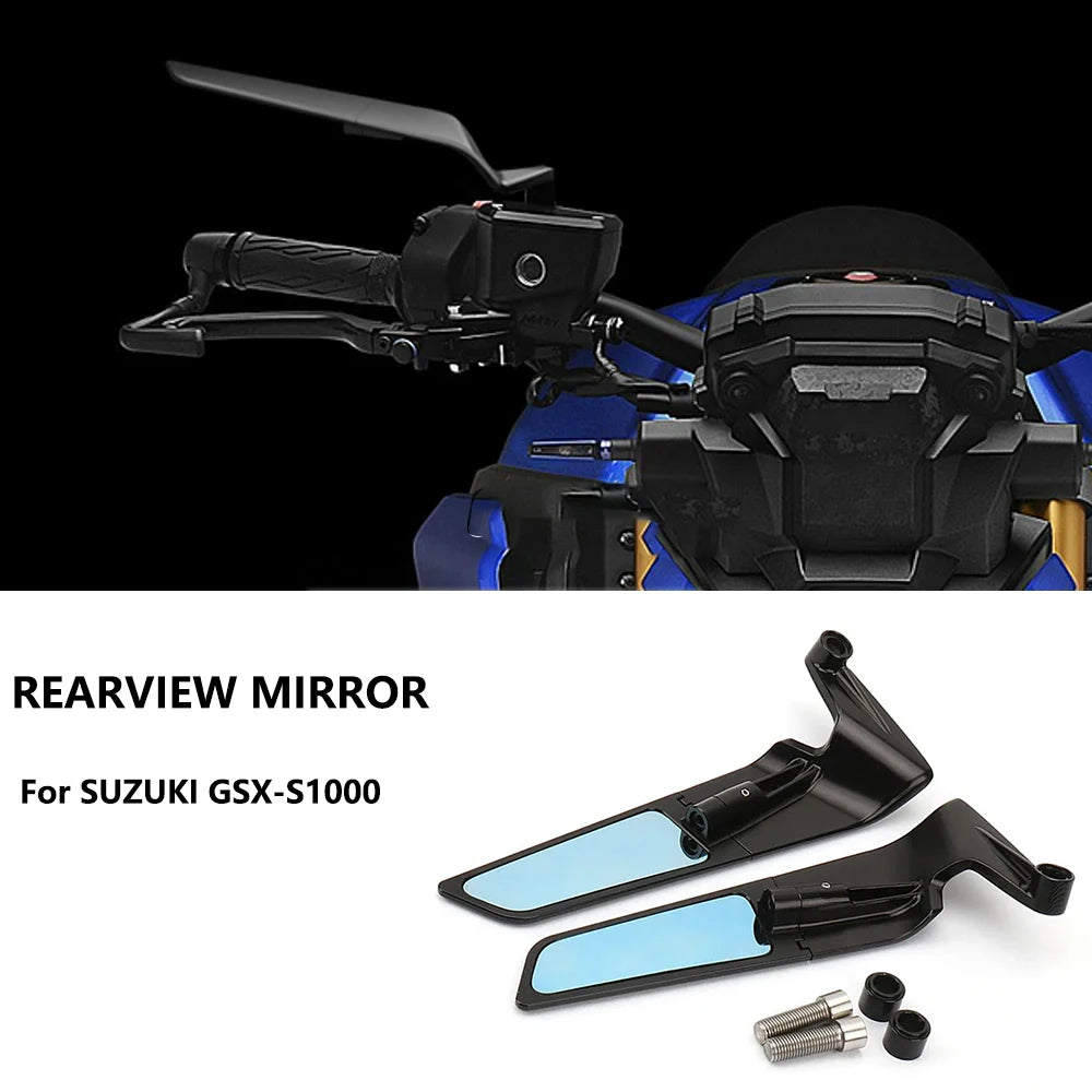 Motorcycle Accessories Adjustable Side Wing Rear View Mirror For SUZUKI GSX-S100 for SUZUKI S1000 - Automotive LED Light