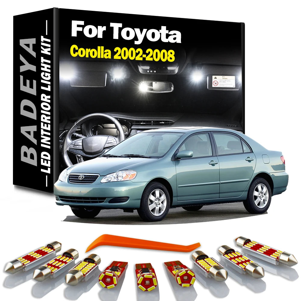 10-Piece LED Interior Light Kit for Toyota Corolla - Canbus Error-Free Interior Bulbs