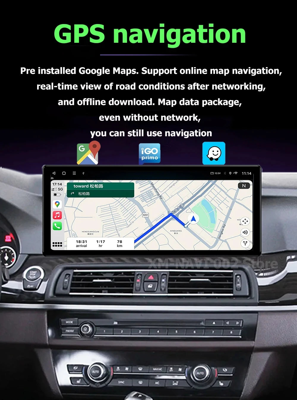 Car Multimedia Radio Player Carplay Auto DSP WIFI Android 16 Auto GPS Navigation For BMW 5