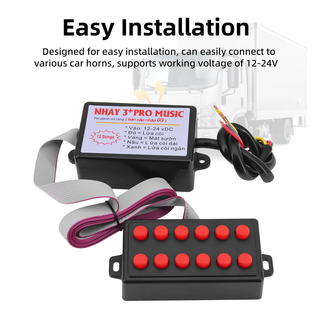 AD 12 Sounds Car Horn Controller Electric Horn Speaker Sound Control Unit Effects Switching 12-2 - Automotive LED Light