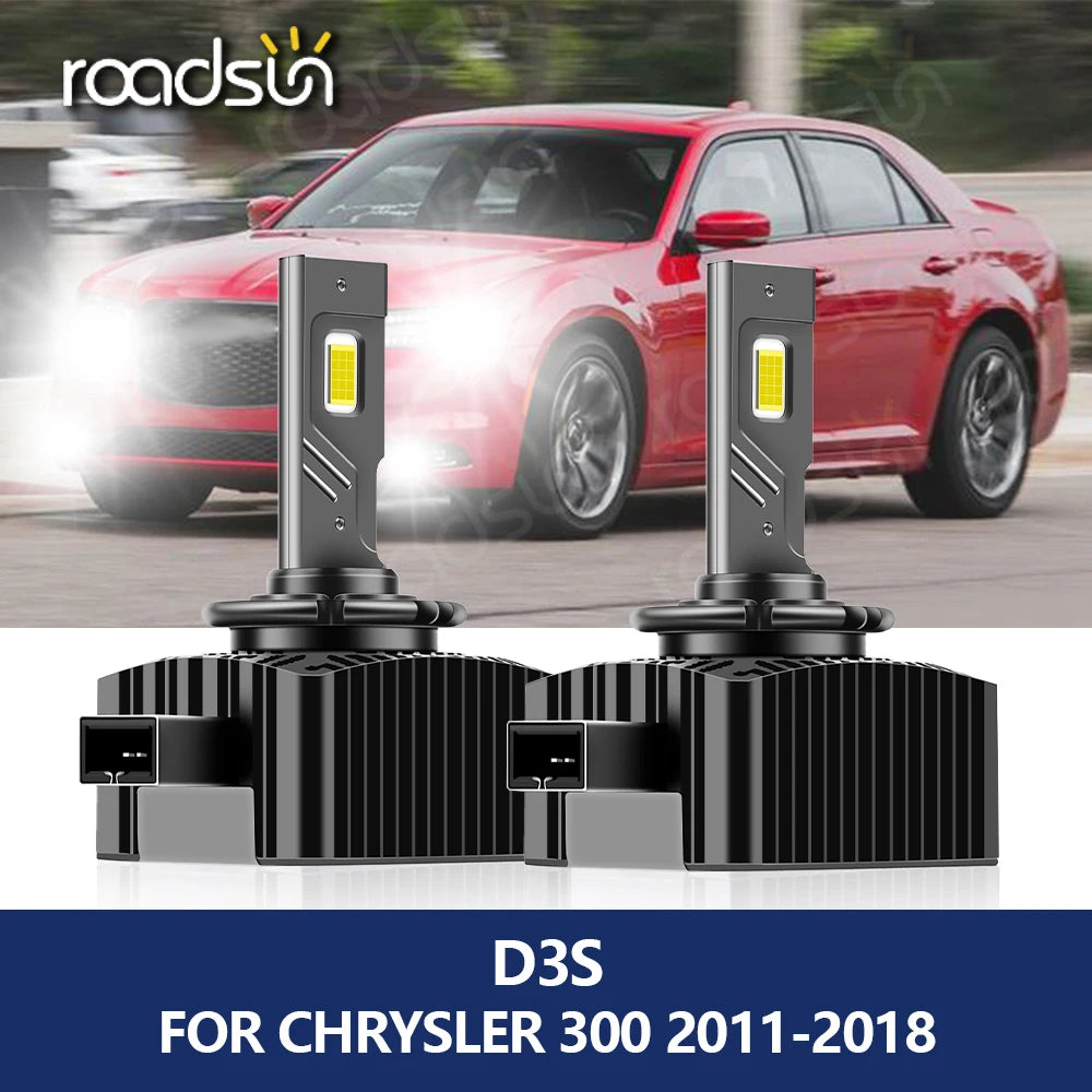 roadsun D3S Led Car Light for Chrysler 300 2011-2018 30000LM 1:1 Xenon Headlight 6000K Whi