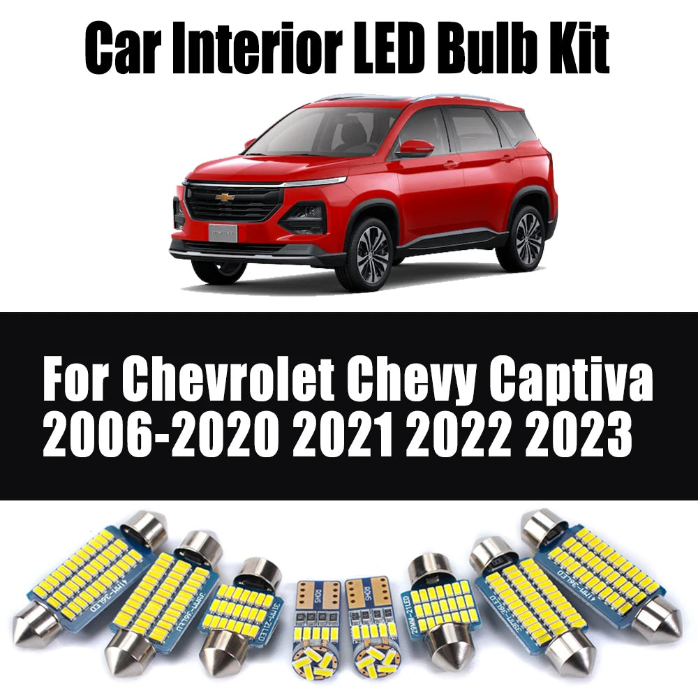 LED Interior Light Kit for Chevrolet Chevy Captiva 2006- 2021 - Canbus Dome Map Door Trunk Bulbs | AUTOKITSHOP