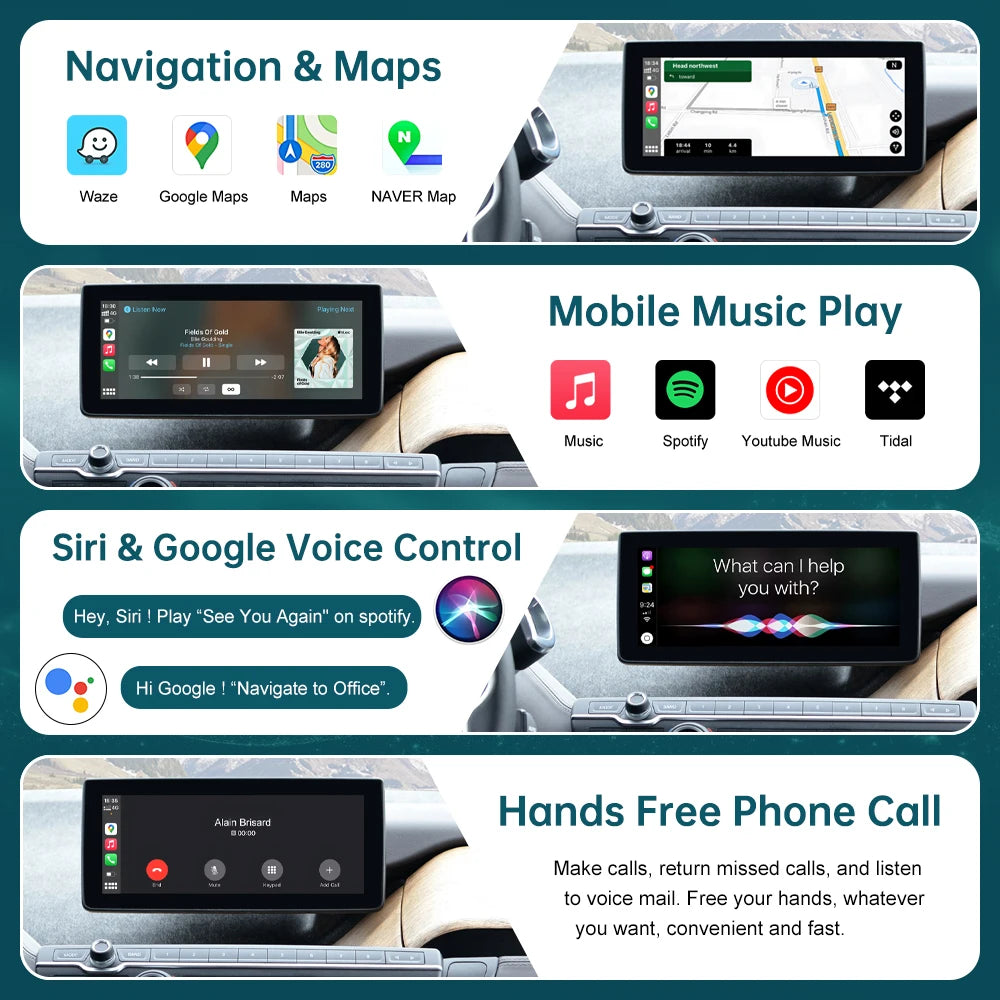 CN RoadTop Wireless CarPlay for BMW I3 I01 NBT EVO 2013-2020 With GPS Android Auto Mirror