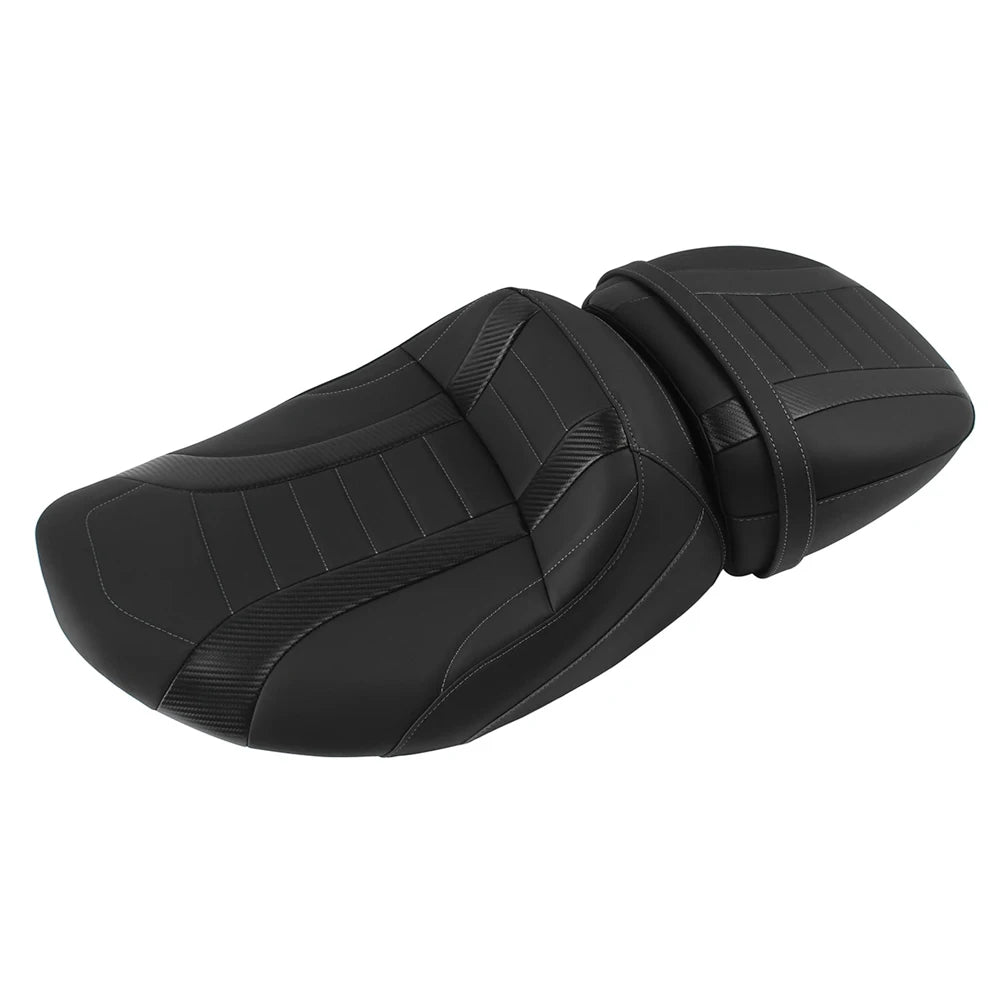 PU Leather Motorcycle Two-Up Seat Cushion for Harley Touring Street Glide Road Glide CVO 23-25 D - Automotive LED Light