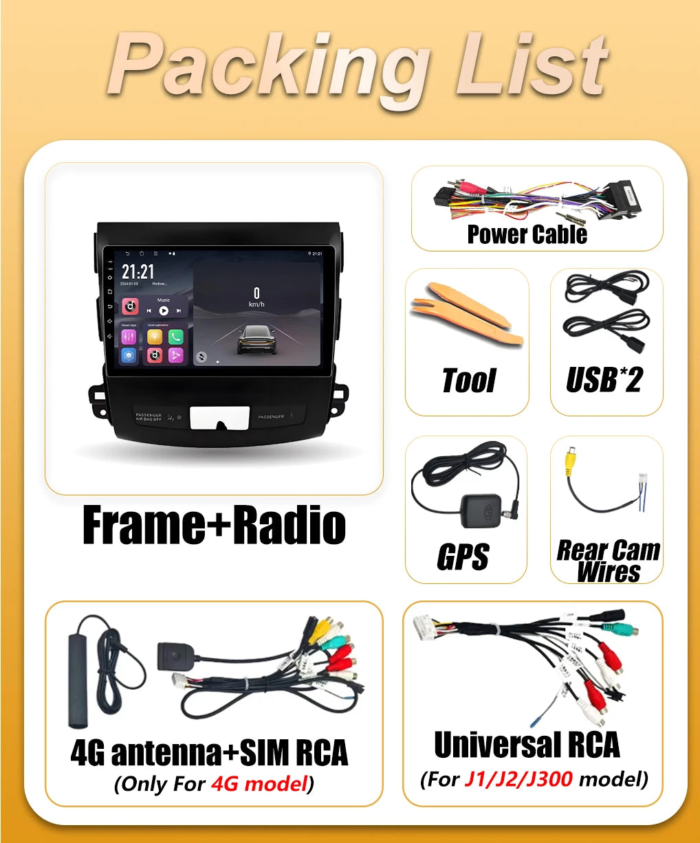 Carplay Car Radio For Citroen C-Crosser Peugeot 4007 Mitsubishi Outlander 2 2005-2011 Andr | AUTOKITSHOP