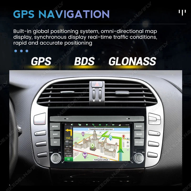 Android 15 Car Radio For Fiat Bravo 198 2 II 2007 -2014 Wireless CarPlay Android Auto Mult