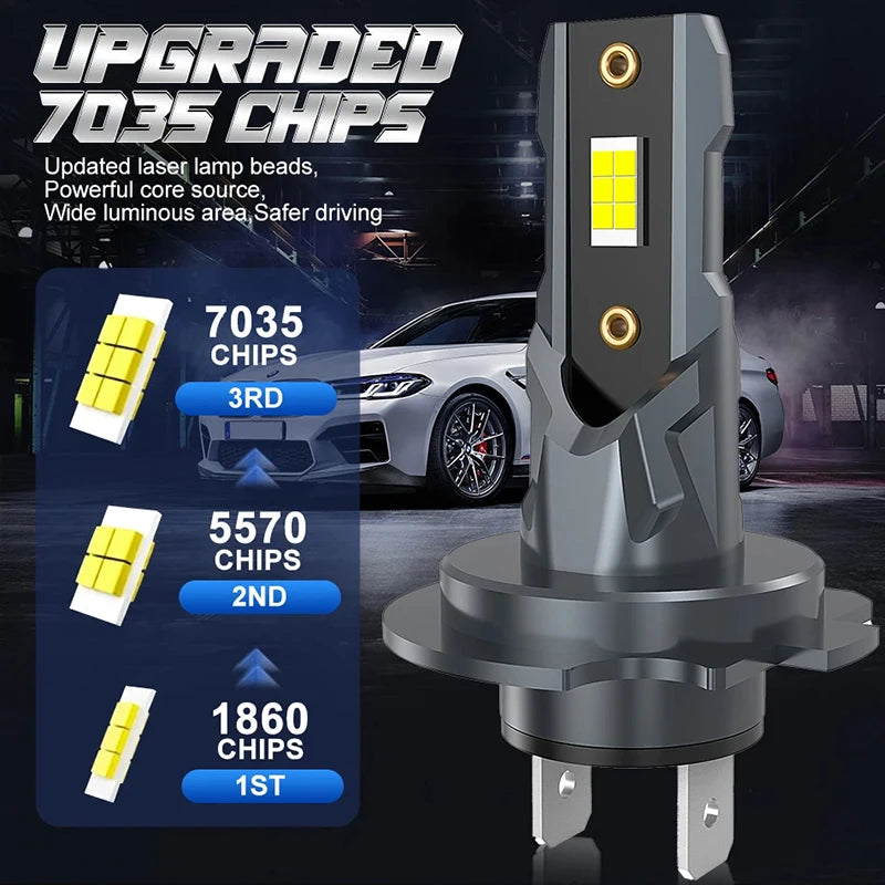 5900W 6600000LM H7 LED Headlight Canbus 5570 CSP CHIPS 1:1 Mini Diodes 6000K White Hi/Lo B