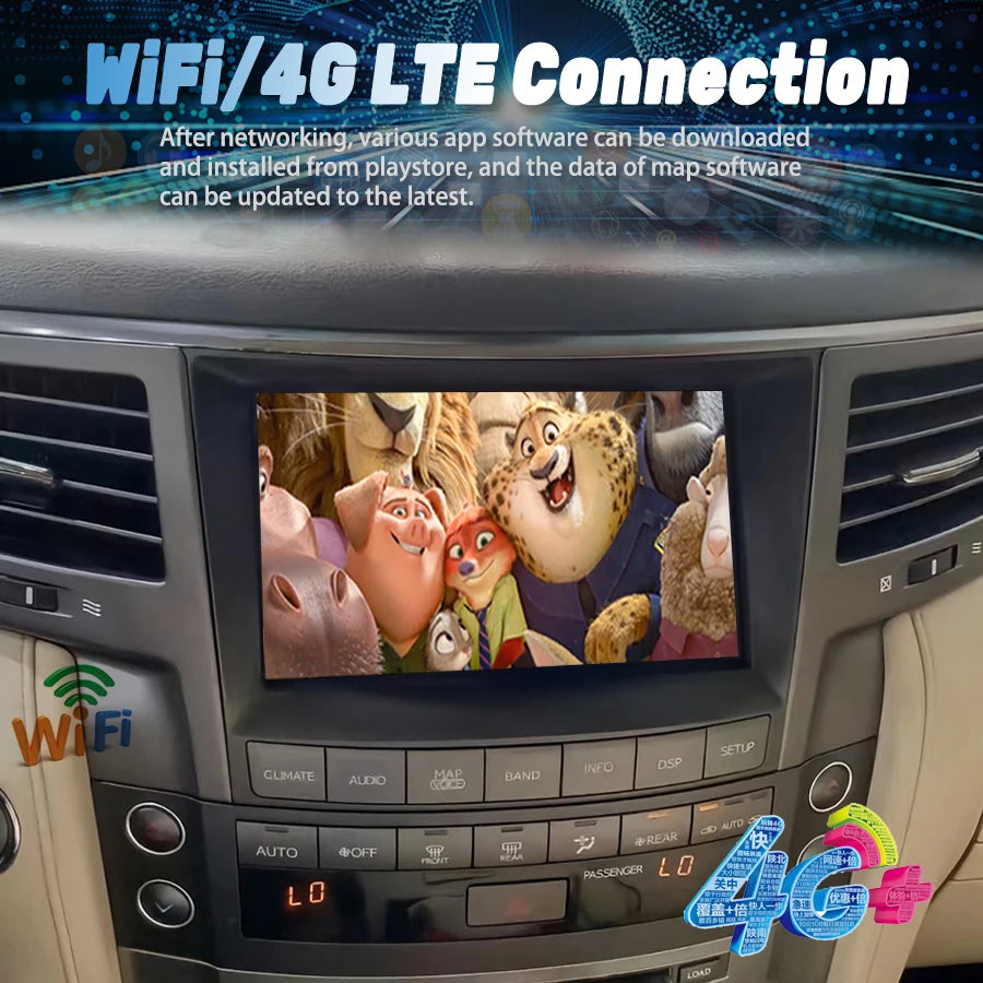8" For Lexus LX570 2007-2015 Navigation Radio Stereo Video Player Qled Screen Car Multimed