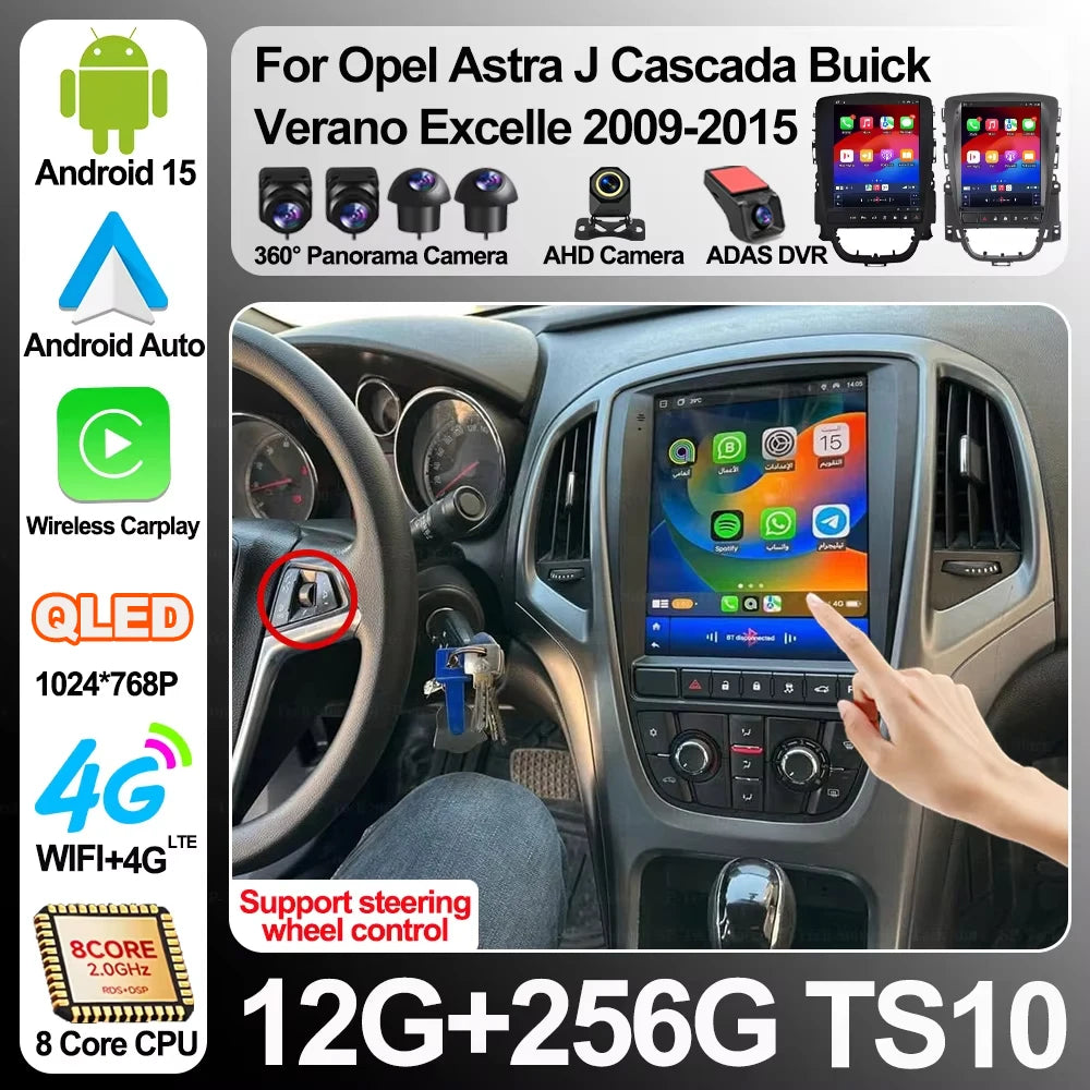 9.7 Inch Android 16 For Opel Astra J Cascada Buick Verano Excelle 2009-2015 Carplay Car Ra | AUTOKITSHOP