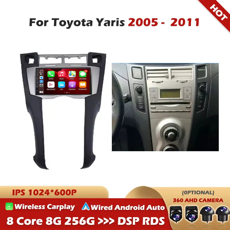 7" Android 16 Car Radio GPS Player For Toyota Yaris 2005 2006 2007 2008 2009 2010 2011 Ste