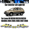 20-Piece LED Interior Light Kit for Lexus RX RX300 RX330 RX350 RX400h 2004-2008 - Canbus Dome Map Door Trunk Bulbs | ...