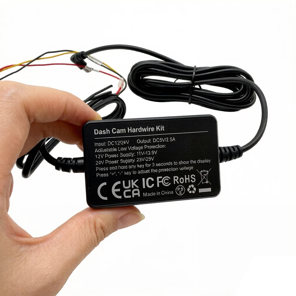 12 24V to 5V 2.5A Hardwire Kit for Car DVR Dash Cam Parking Monitor with Low Voltage Prote