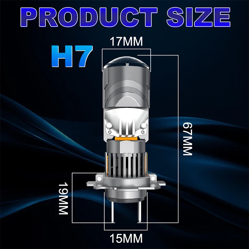 H7 H4 H11 LED Headlight Mini Lens Projector H9 9005 HB3 9006 HB4 H8 8600000LM 1:1 Mini Wir