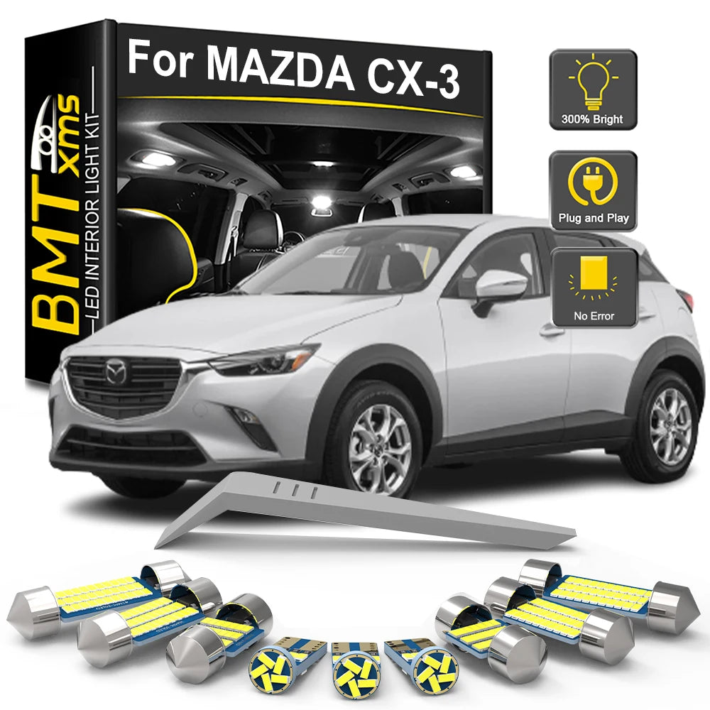 10-Piece LED Interior Light Kit for Mazda CX-3 CX3 - Canbus Error-Free Bulbs | AUTOKITSHOP
