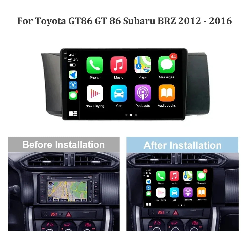 For Toyota GT86 Subaru BRZ 2012-2016 2din Android 14Car Radio Multimedia Video Stereo Play