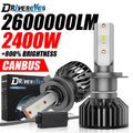 12V 24V H7 H4 Headlight CSP Chip Canbus H11 H1 H8 H9 HB3 9005 HB4 9006 2600000LM 2400W Tur