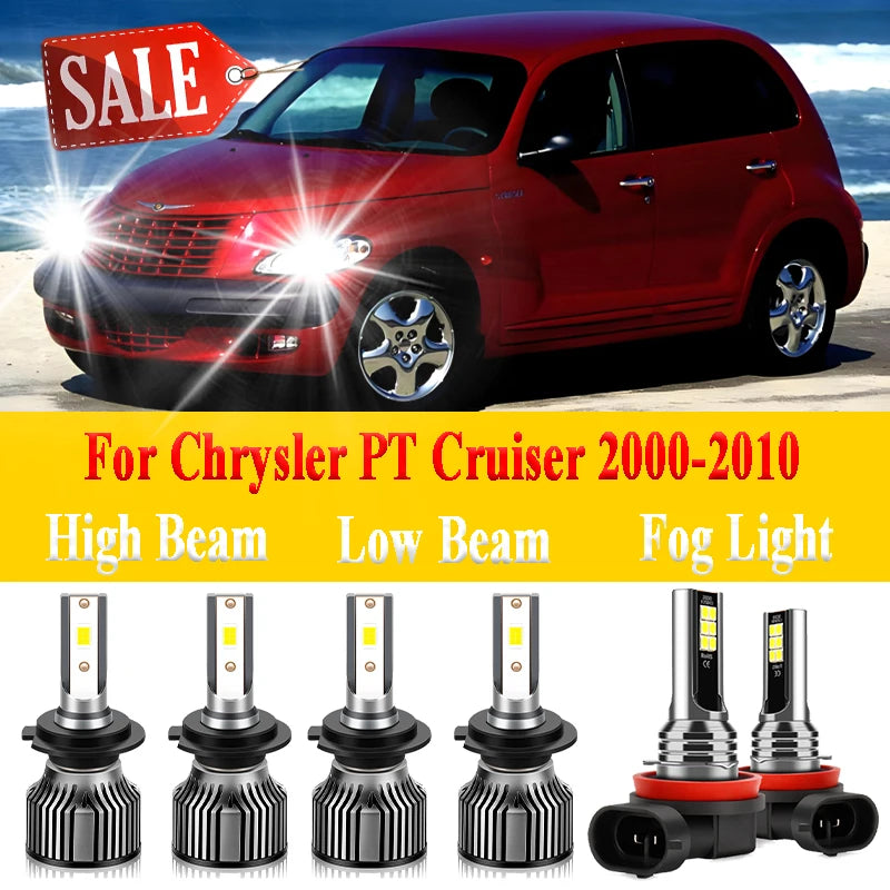 Canbus Car LED Headlight 45000LM Turbo Auto Lamp 6000K Fog Light 12V For Chrysler PT Cruis