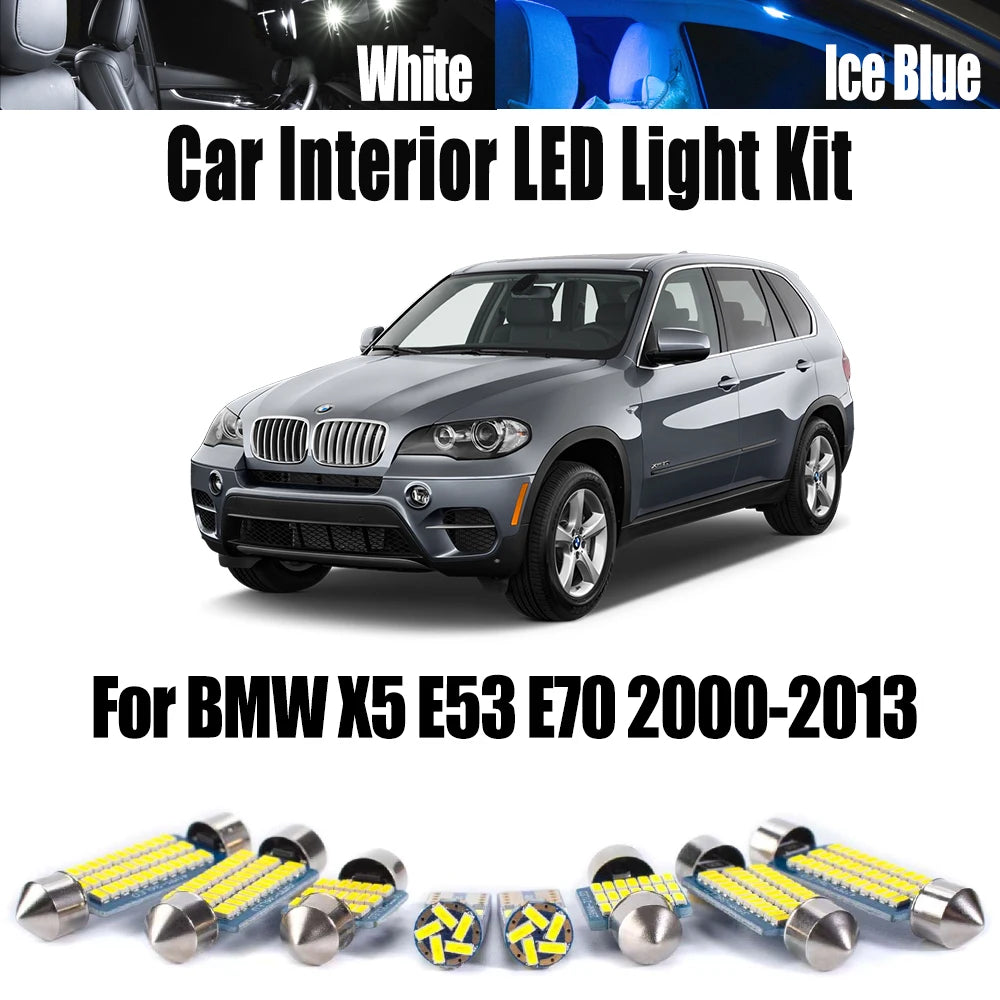 LED Interior Light Kit for BMW X5 E53 E70 2000-2012 - Canbus Dome Map Door Trunk Bulbs | AUTOKITSHOP