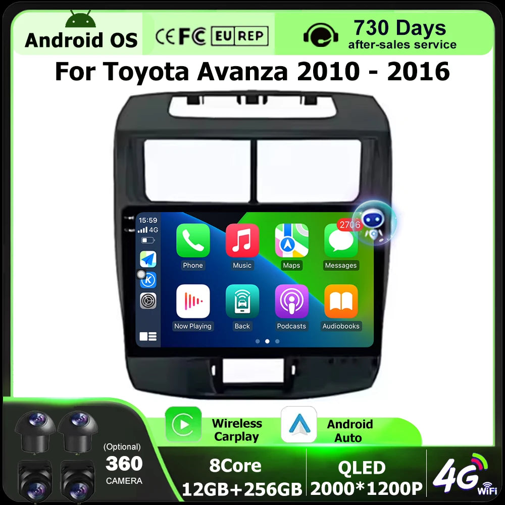 Android 16 Auto Carplay For Toyota Avanza 2010 - 2016 Car Radio Multimedia Video Player GP